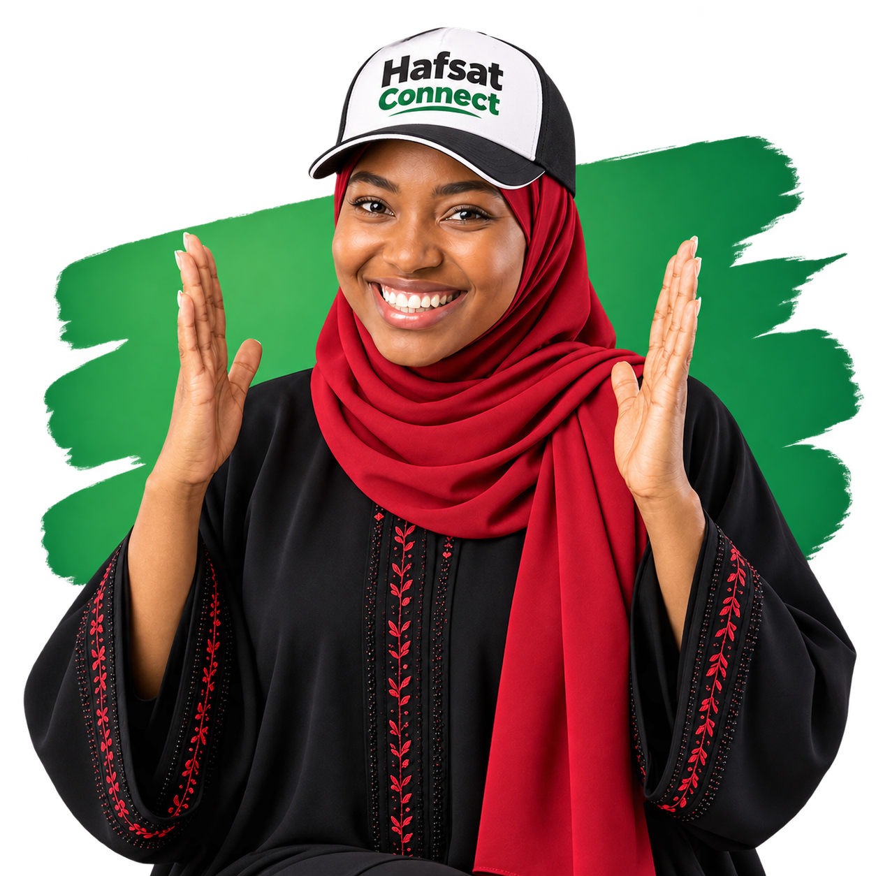  woman with HafsatConnect branding